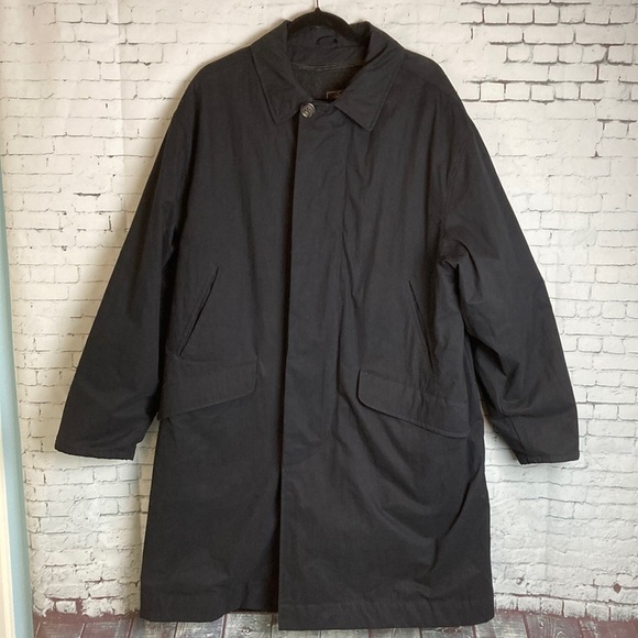 Eddie Bauer Jacket Wool & Quilted Lined Trench Zip-out Liner M Classic Car Coat